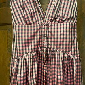 Philosophy Di Lorenzo Serafini Checkered Taffeta Midi Dress in Pink